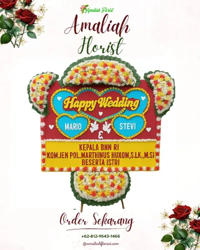 Karangan Papan Bunga Pernikahan di Bandung Wetan
